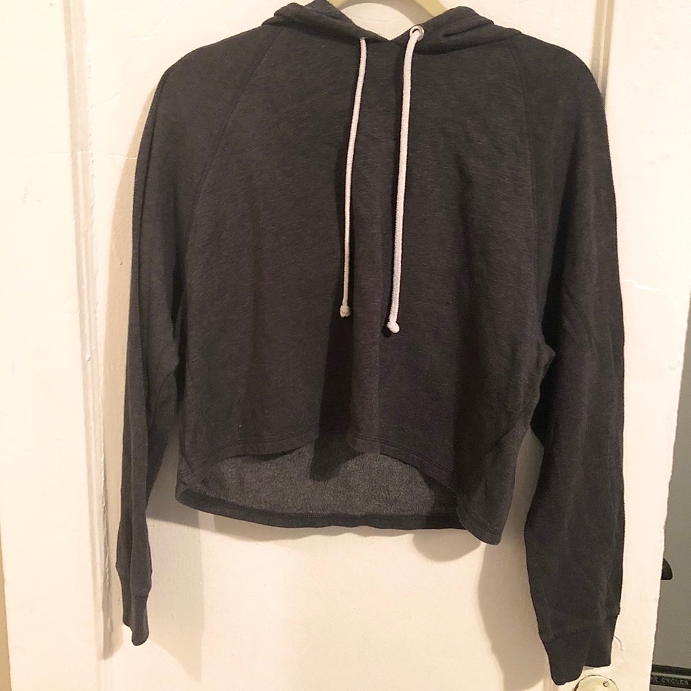 Cropped dark gray hoodie
